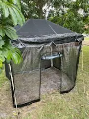 Gazebo tent under tree shade