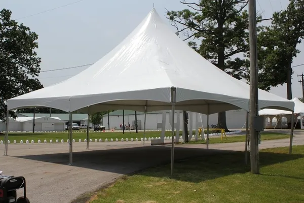 White event tent on grassy area