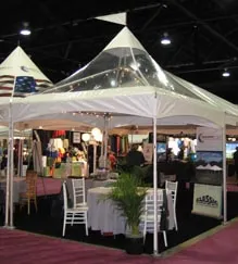 Trade show booth with canopy tent