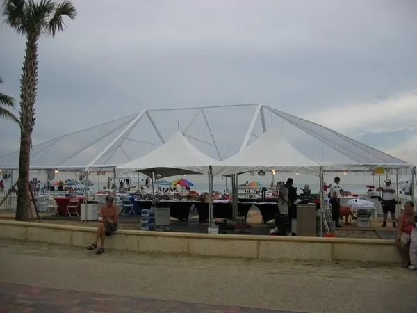 Outdoor event by the ocean beach