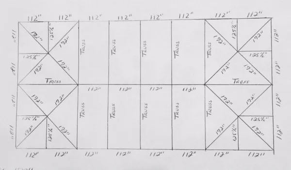 Truss layout with dimensions