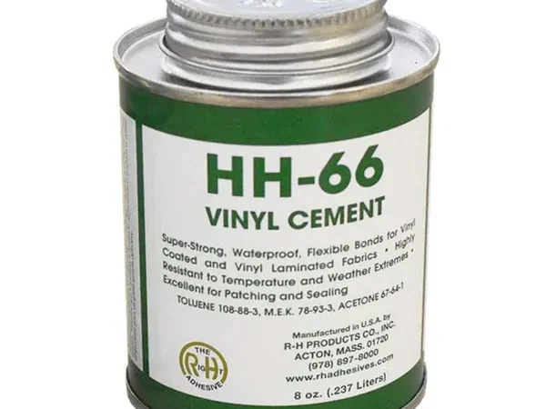 Vinyl cement canister with green label
