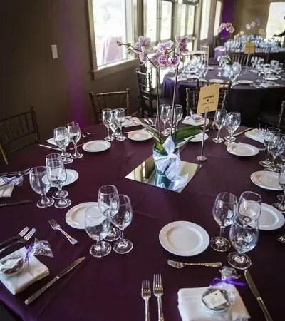 Round table decorated for a special event