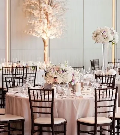 Elegant wedding reception table setting