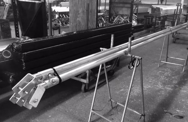Industrial pole setup in factory