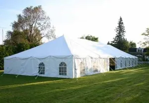 Large outdoor party tent setup