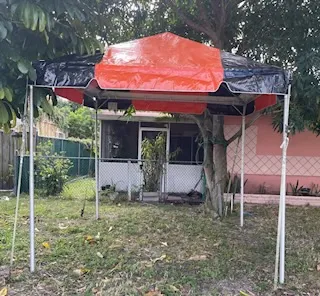 Backyard canopy setup