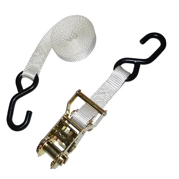 Ratchet strap with hooks