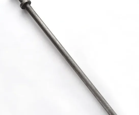 Long steel spike with pointed end