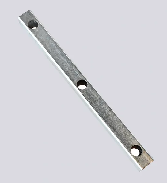 Steel rod on gray background
