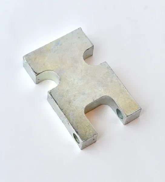 Metallic bracket on white background