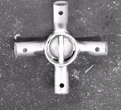 Industrial pipe fitting with four openings