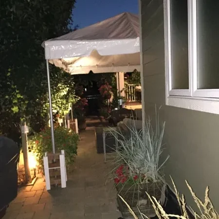 Pathway leading to garden tent