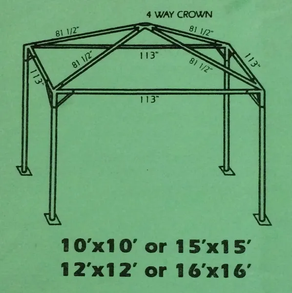 Metal frame structure dimensions diagram