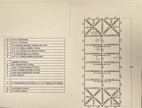 Engineering blueprint showing dimensions and specifications