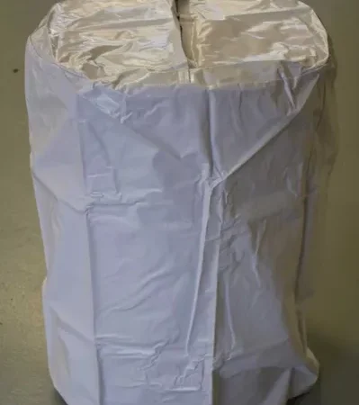 White fabric bag with folds