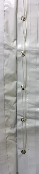 Close-up of fabric with eyelets