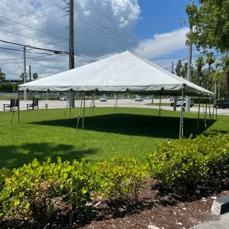 Outdoor event tent setup