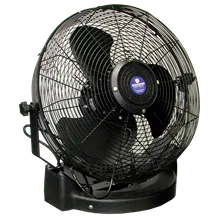 Powerful metal fan with protective grill.