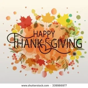 Thanksgiving message surrounded by autumn colors