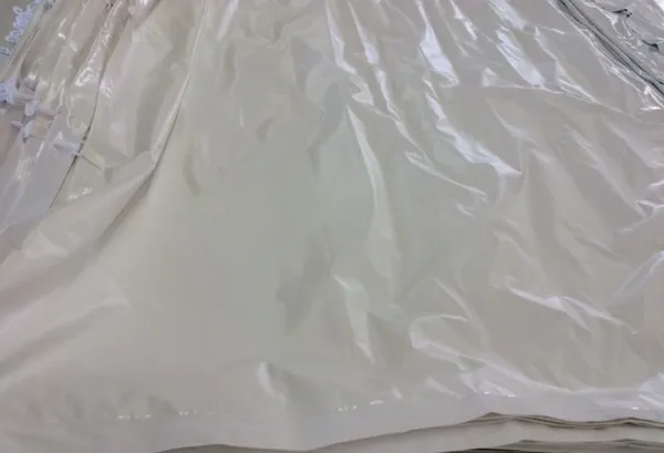 Shiny plastic surface with wrinkles