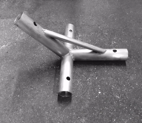 Industrial metal pipe arrangement.