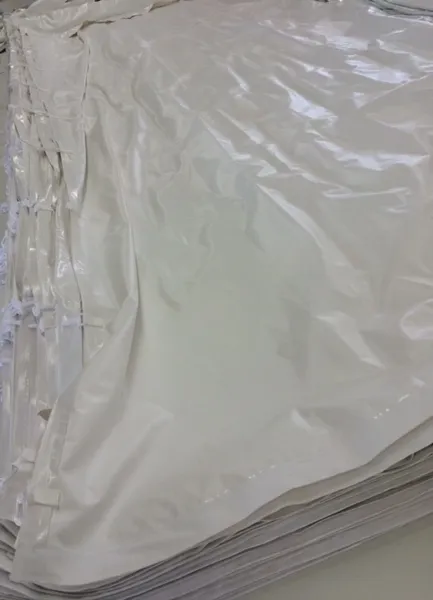 Pile of reflective white plastic material