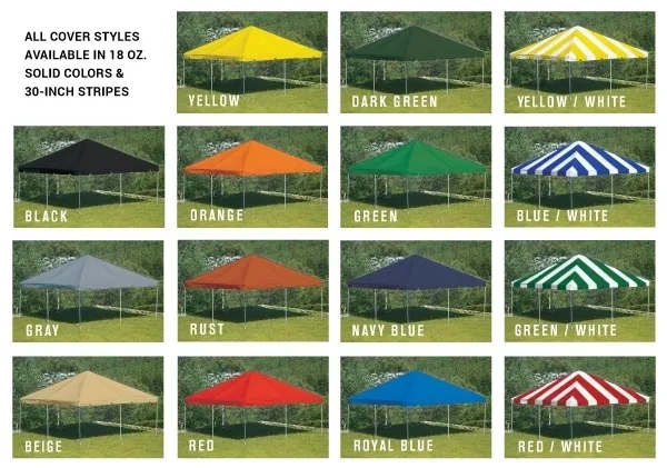 Variety of canopy colors and stripes