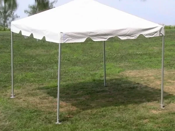 White canopy on grassy lawn