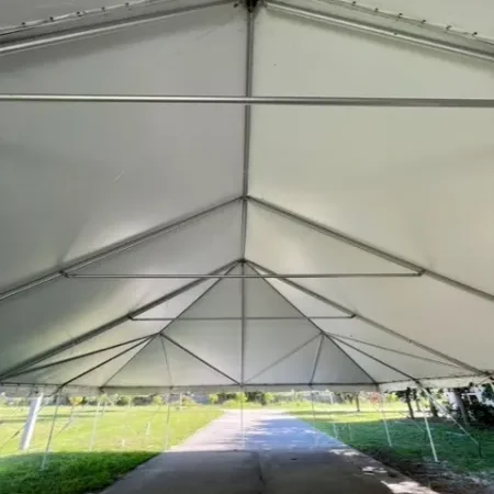 Large tent structure with metal frame
